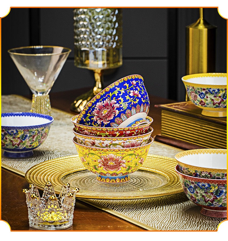 Jingdezhen enamel palace-style tea bowl