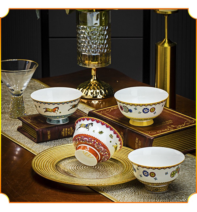 Jingdezhen enamel palace-style tea bowl