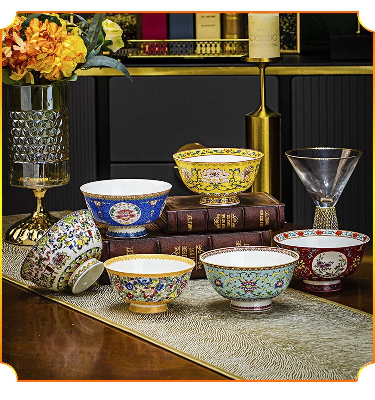 Jingdezhen enamel palace-style tea bowl