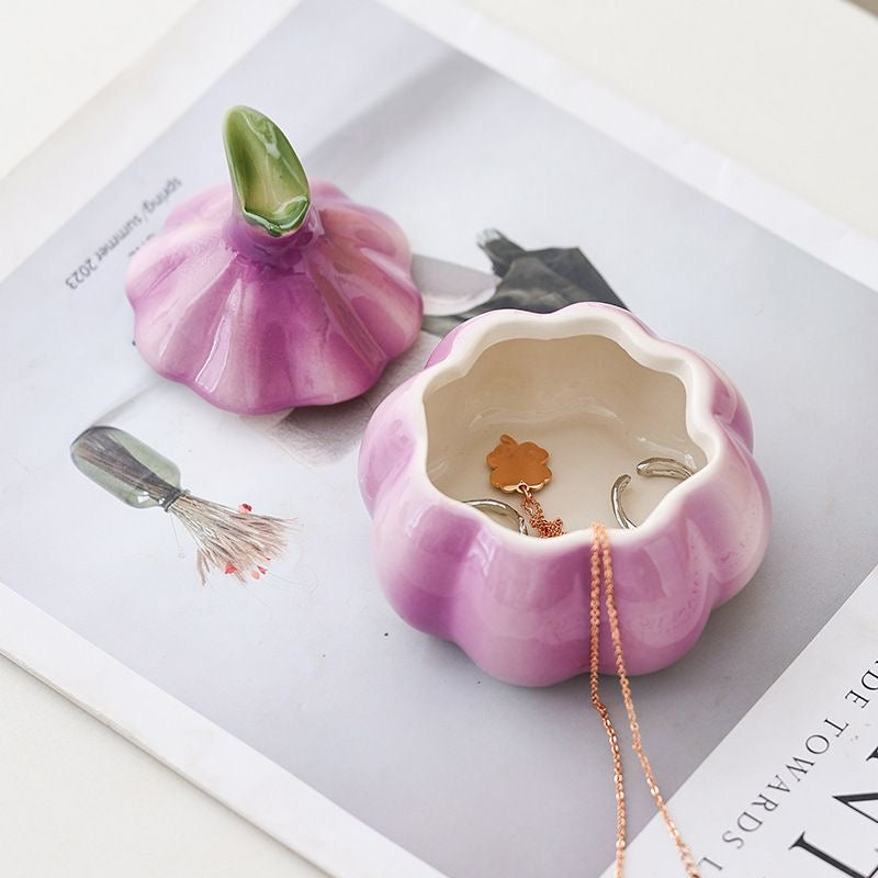 Porcelain Garlic Jewelry Box
