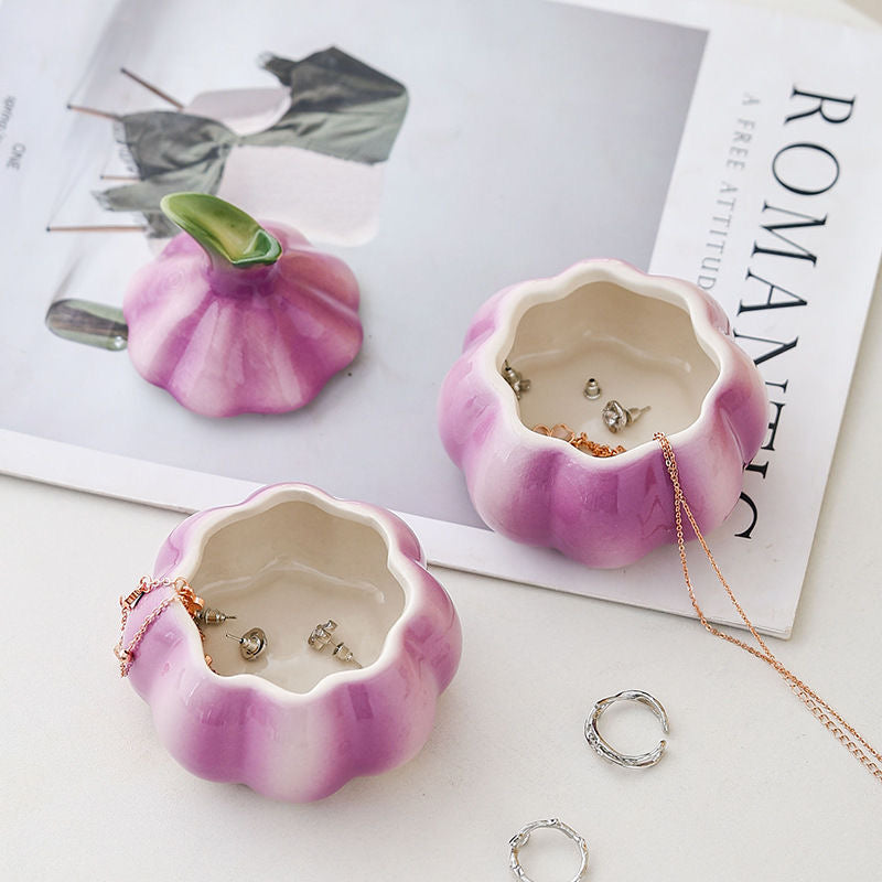 Porcelain Garlic Jewelry Box