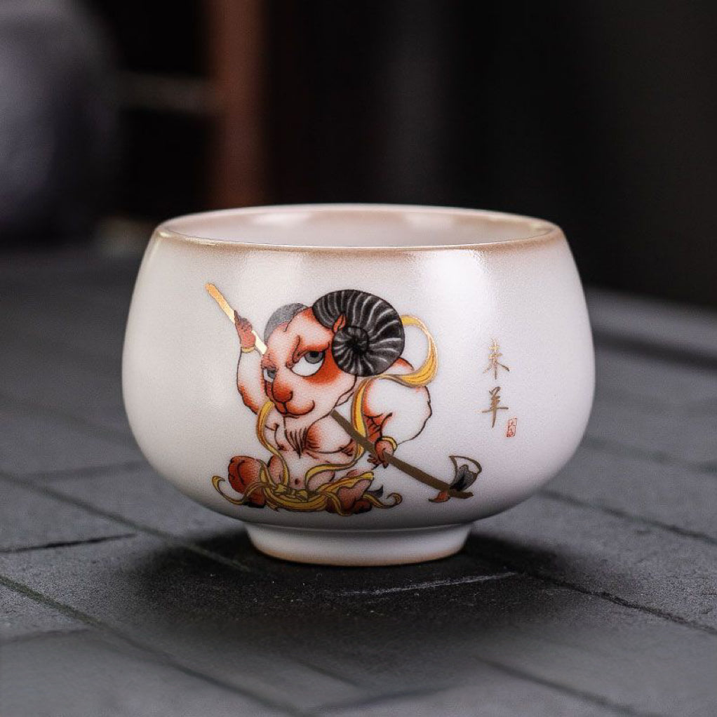 Twelve Chinese Zodiac Signs Whole Set of Smelling Cup Teacups