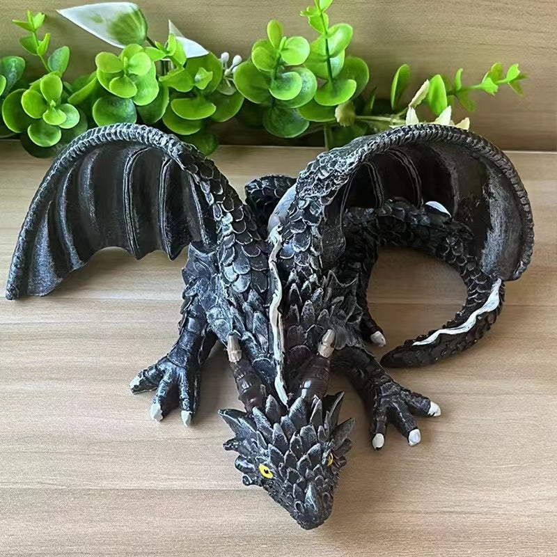 Resin craft decorative winged dragon sculpture