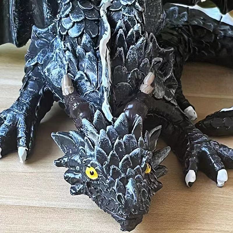 Resin craft decorative winged dragon sculpture