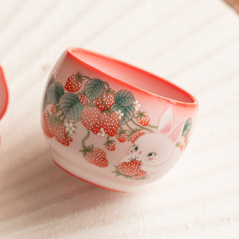 Ru Porcelain Gelatin and Vermilion Rabbit Cup