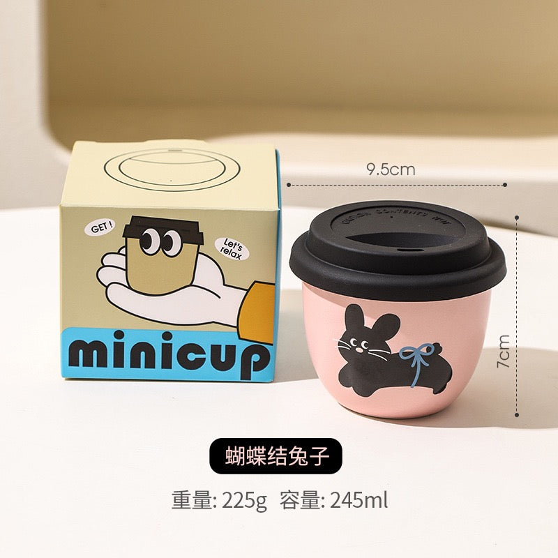 Pinky Cute Black  Lid Cup