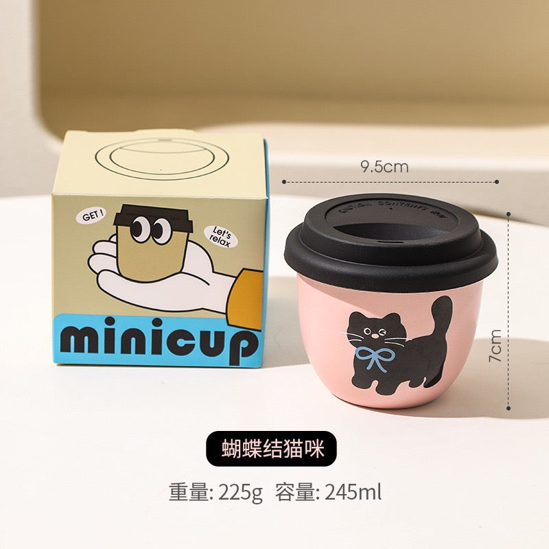 Pinky Cute Black  Lid Cup