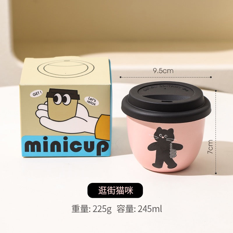Pinky Cute Black  Lid Cup